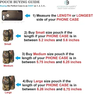 AH Heavy Duty Cell Phone Holster, Hunting Camo Phone Pouch Carrier S5 Belt Clip Phone Belt Holder with Loops Belt Clips for Holsters Fits iPhone 6 7 8 11 Galaxy S8 S9 S10 w/Thick Case (Medium)