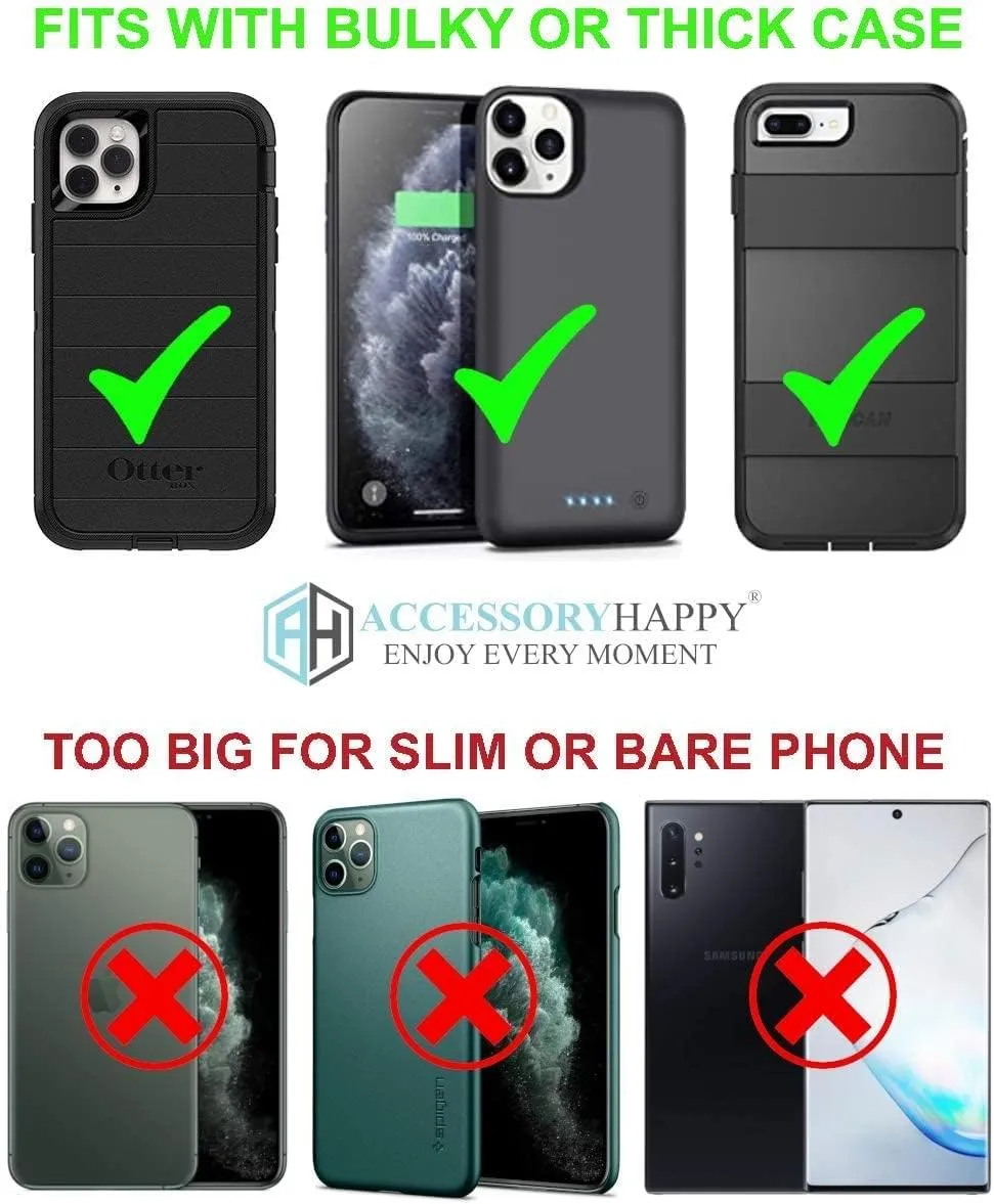 AH Military Grade Hunting Tree Camo Case w/Storage Pocket, for Android iPhone Xs Max iPhone 8 Plus,7 Plus,6s Plus, OnePlus 6T Rugged Canvas Pouch Holster Carrying Bag Fits Phone Thick CASE (Large)