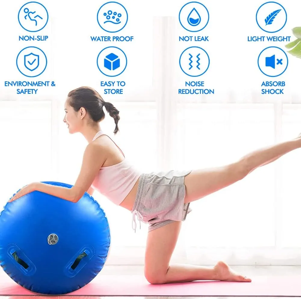 Air Barrel Back Roller Inflatable Tumbling Mat with Electric Pump,Tumble Track Gymnastic Equipment Exercise Mats for Home Use,Gym Training,Cheer leading,Yoga…