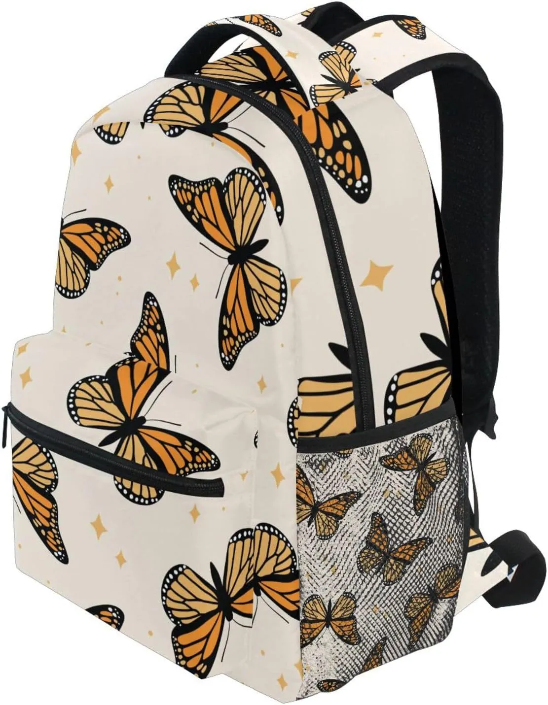 ALAZA Butterfly Backpacks for Girls Boys School Backpack Butterflies Yellow Kids Bookbag 3rd 4th 5th Grade Elementary Students Daypacks Travel Laptop Shoulder Bag