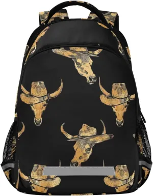 ALAZA Cowboys Concept Black Backpack Girls Kids Backpacks Boys School Bookbag 3rd 4th 5th Grade Casual Daypack Laptop Shoulder Bag