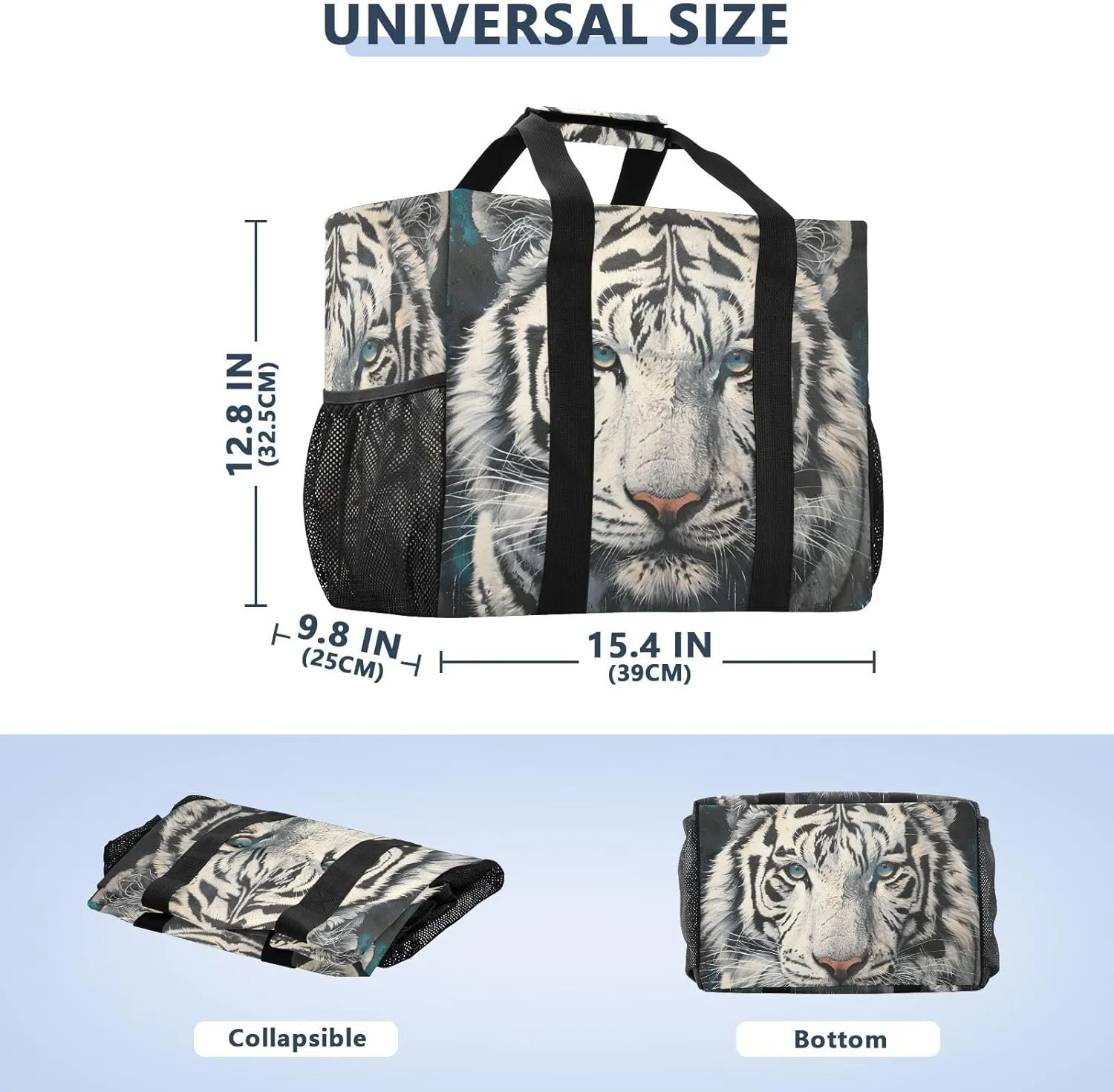ALAZA Rooster Sun Sunflower Waterproof Beach Tote Bags