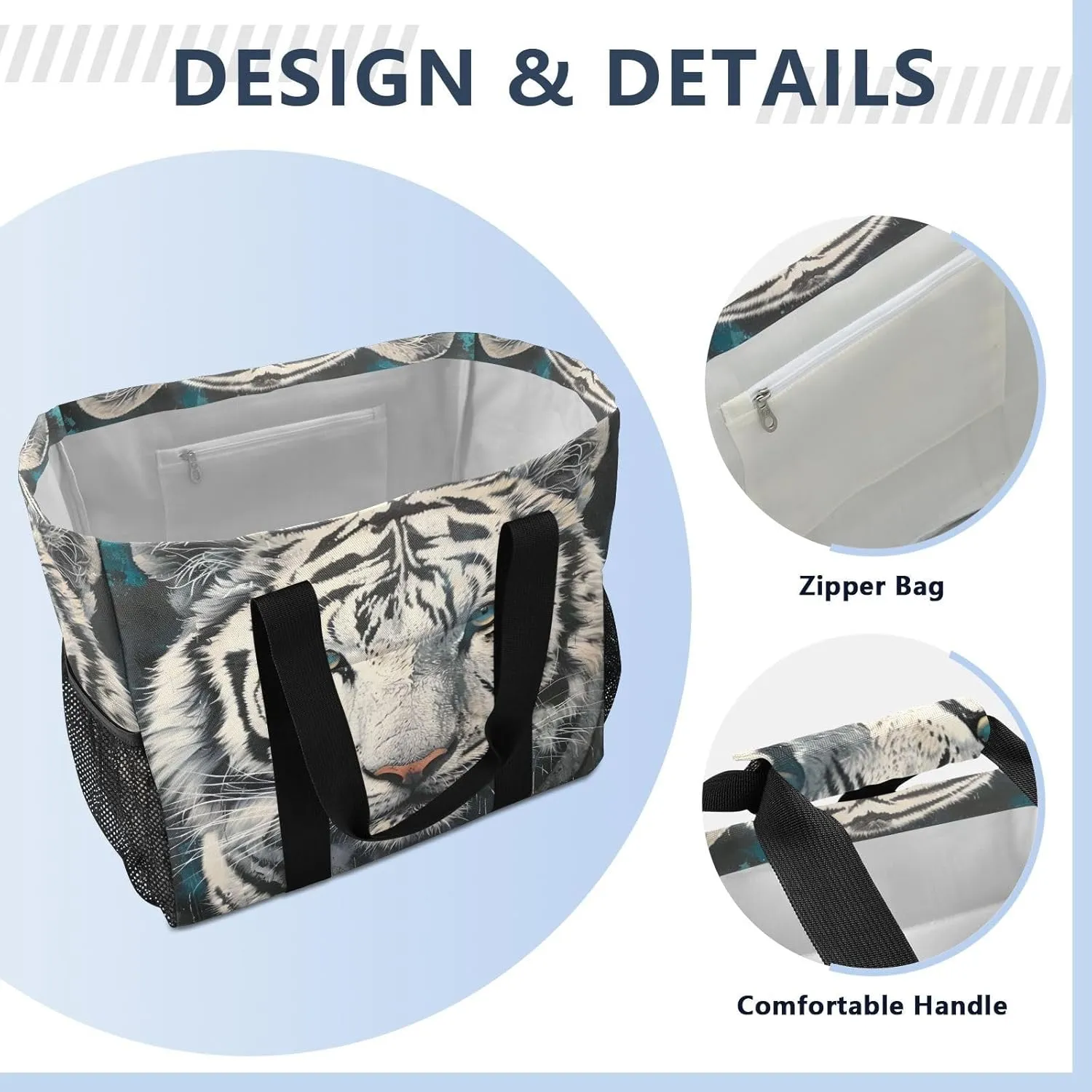 ALAZA Rooster Sun Sunflower Waterproof Beach Tote Bags