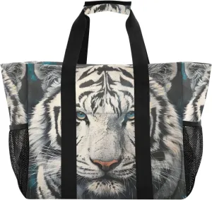ALAZA Rooster Sun Sunflower Waterproof Beach Tote Bags