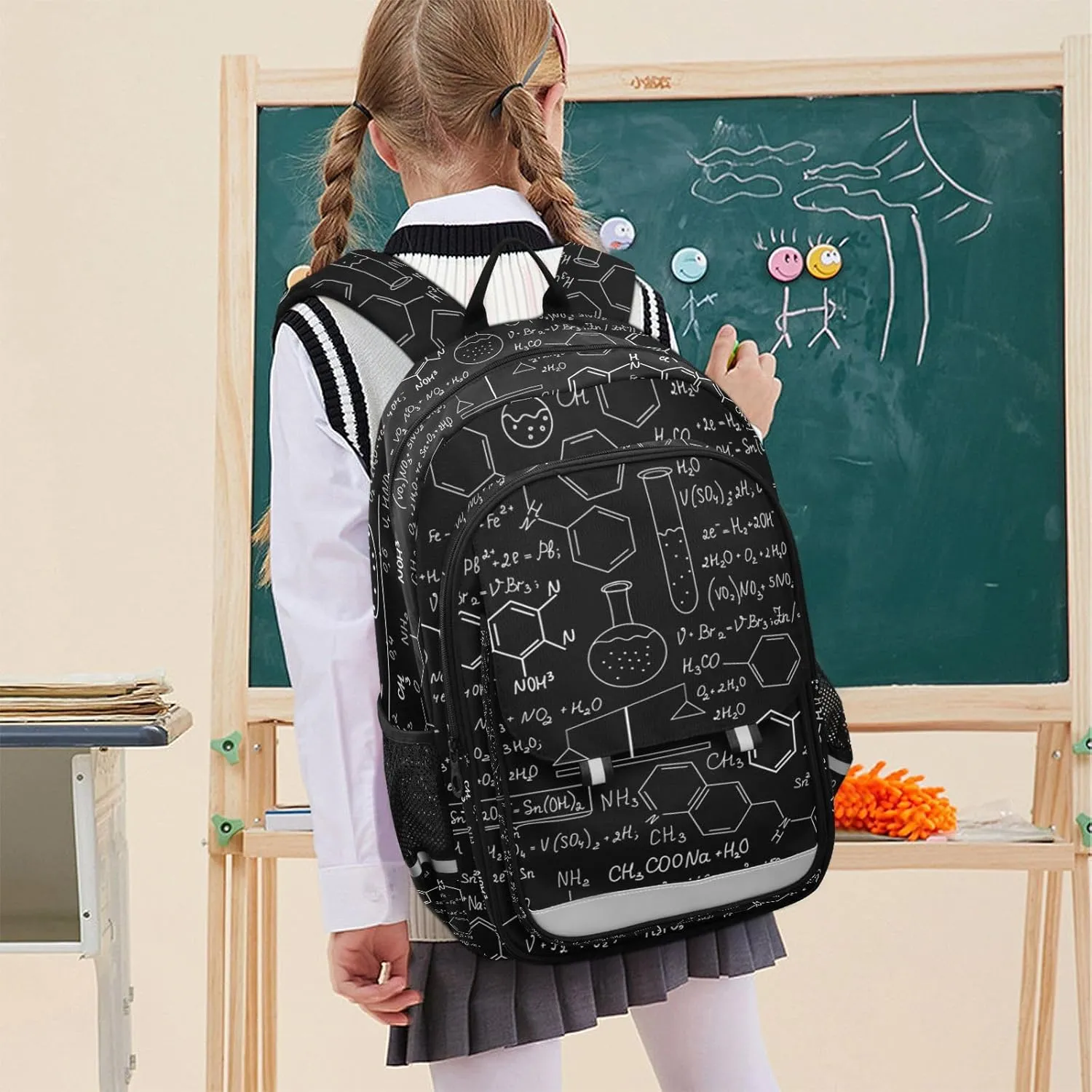 ALAZA Science Formulas Math Chemistry School Backpacks Travel Laptop Bag Kids Bookbag for Girls Boys Teens Women Men