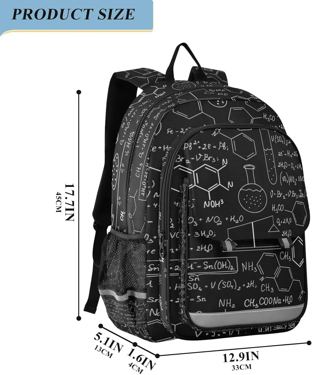 ALAZA Science Formulas Math Chemistry School Backpacks Travel Laptop Bag Kids Bookbag for Girls Boys Teens Women Men