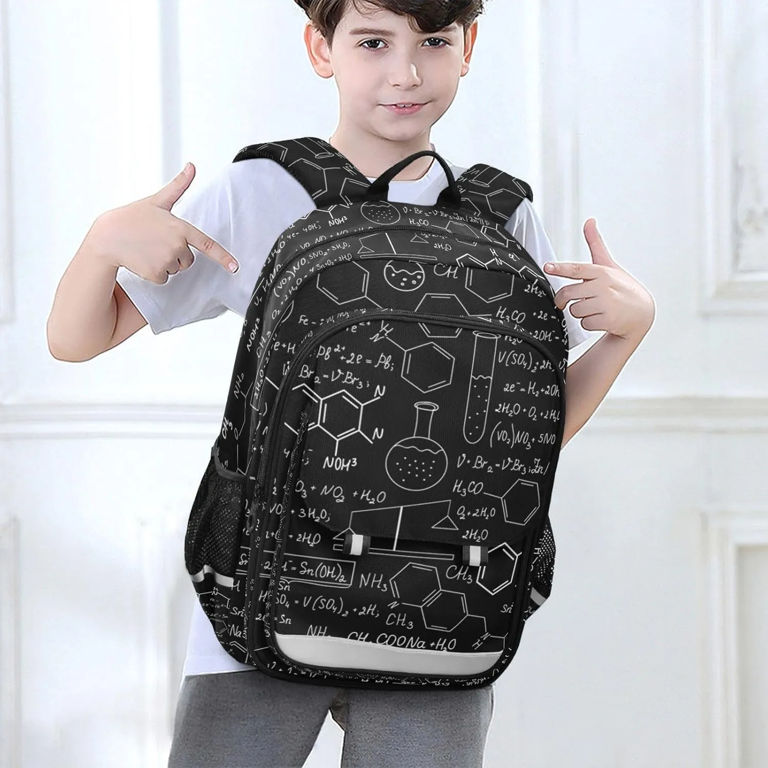 ALAZA Science Formulas Math Chemistry School Backpacks Travel Laptop Bag Kids Bookbag for Girls Boys Teens Women Men