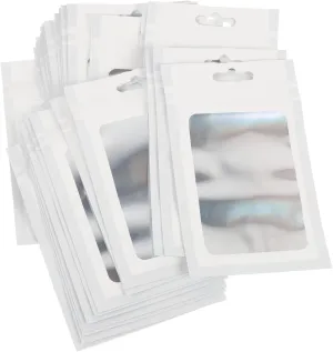 Alipis 100pcs Self Sealing Jewelry Storage Bags with Window Transparent Pouches for Necklaces Earrings and Crafts for