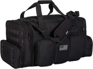 All_Fine 22 Inch Gun Range Tactical Duffel Bag with US Flag Patch Lockable