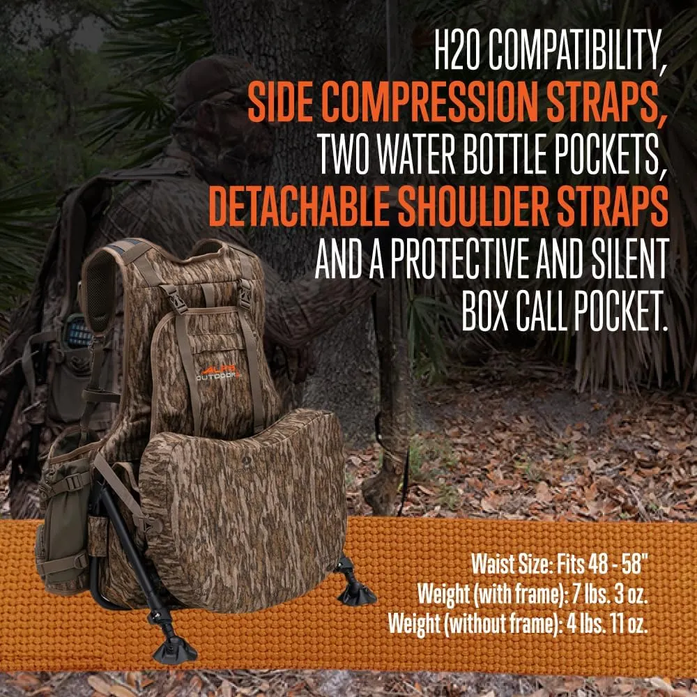 ALPS OutdoorZ Grand Slam Turkey Vest, Sit Anywhere Kickstand Removeable Frame and Memory Foam Seat