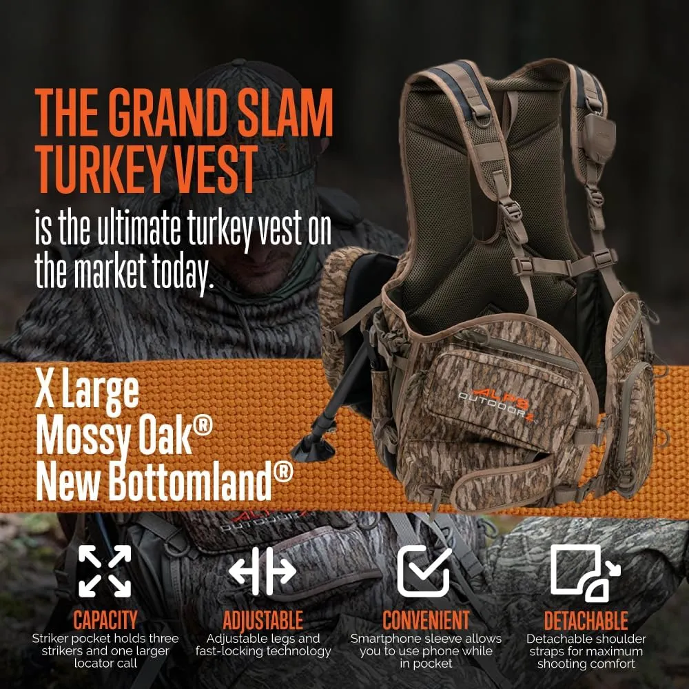 ALPS OutdoorZ Grand Slam Turkey Vest, Sit Anywhere Kickstand Removeable Frame and Memory Foam Seat