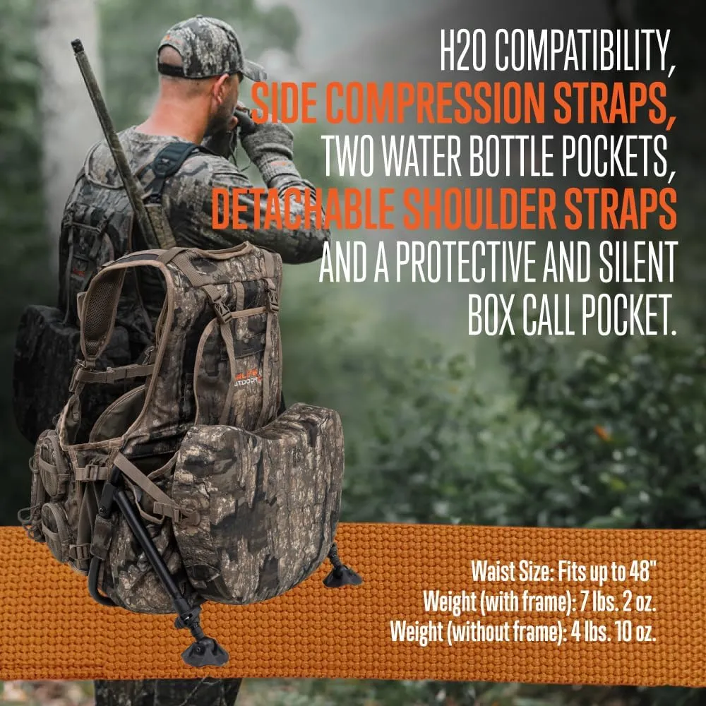 ALPS OutdoorZ Grand Slam Turkey Vest, Sit Anywhere Kickstand Removeable Frame and Memory Foam Seat