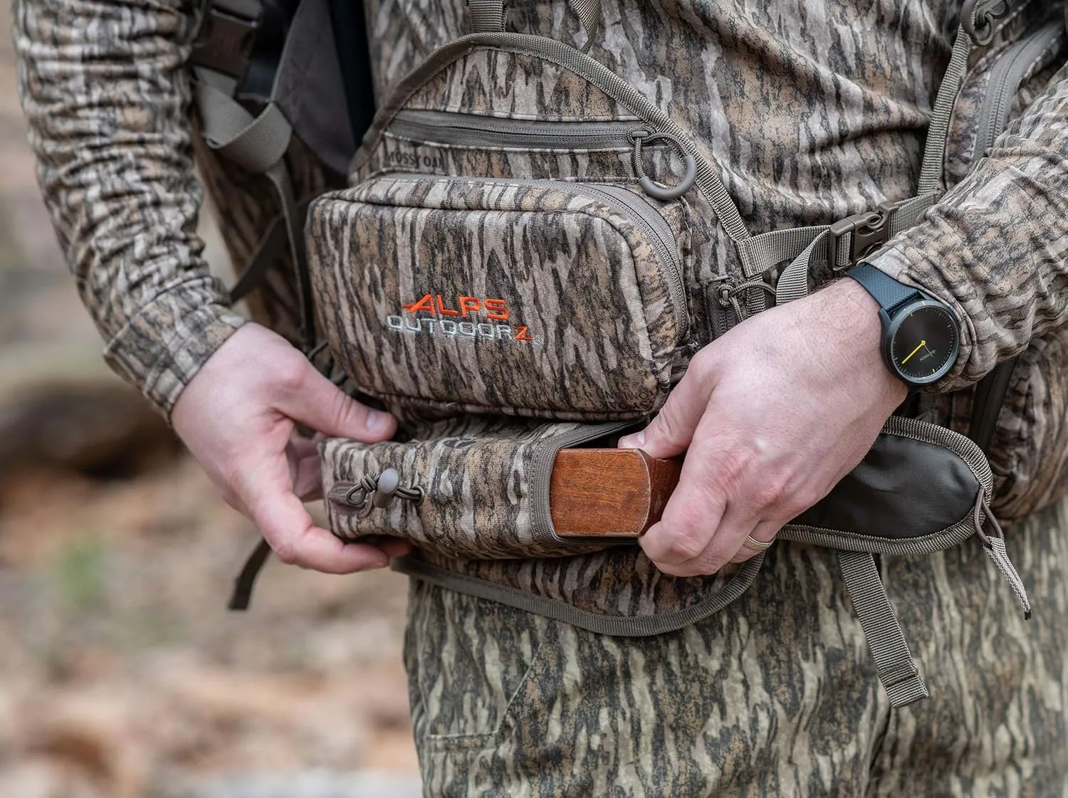 ALPS OutdoorZ Impact Camo Turkey Vest with Removable Flip Down Seat, Game Bag and Plenty of Pockets for Calls and Strikers
