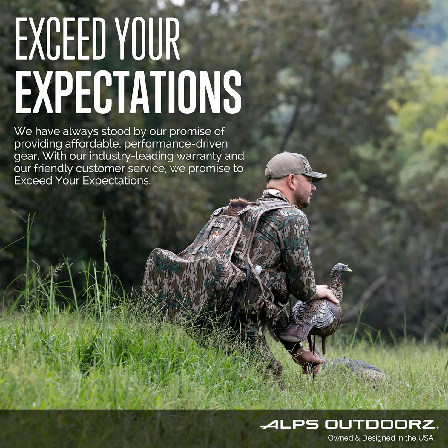 ALPS OutdoorZ Impact Camo Turkey Vest with Removable Flip Down Seat, Game Bag and Plenty of Pockets for Calls and Strikers