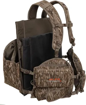 ALPS OutdoorZ Impact Camo Turkey Vest with Removable Flip Down Seat, Game Bag and Plenty of Pockets for Calls and Strikers