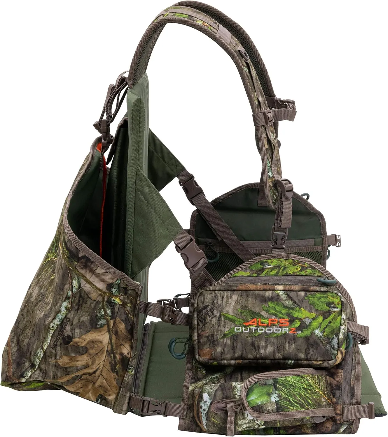 ALPS OutdoorZ Impact Camo Turkey Vest with Removable Flip Down Seat, Game Bag and Plenty of Pockets for Calls and Strikers