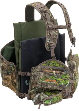 ALPS OutdoorZ Impact Camo Turkey Vest with Removable Flip Down Seat, Game Bag and Plenty of Pockets for Calls and Strikers
