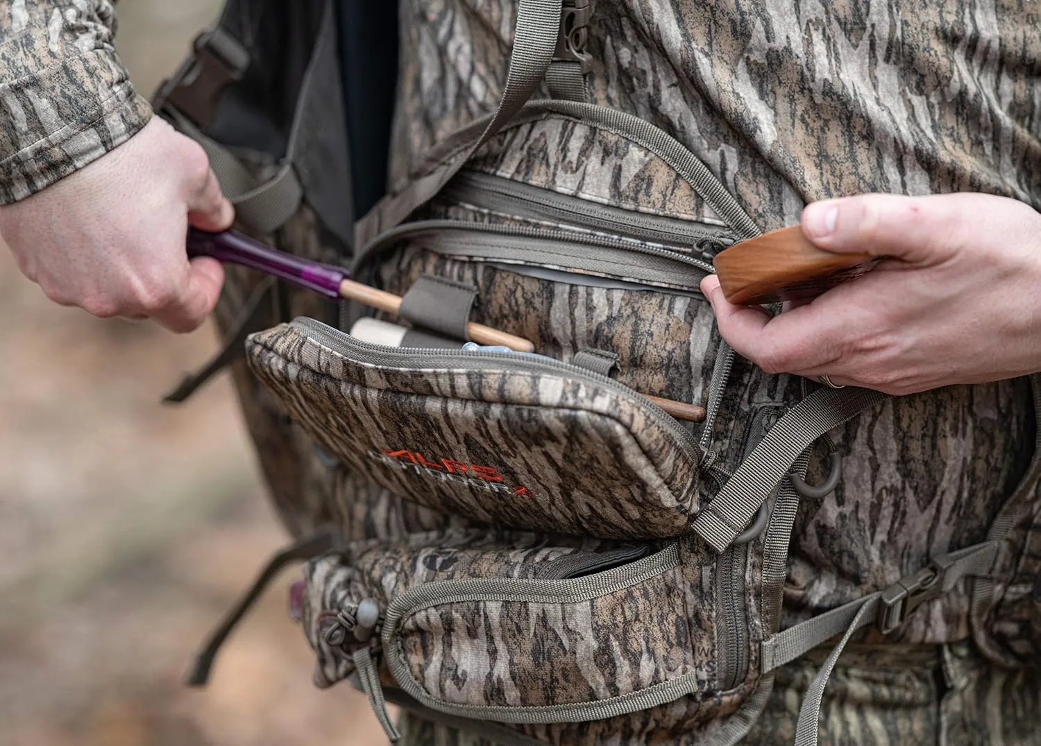 ALPS OutdoorZ Impact Camo Turkey Vest with Removable Flip Down Seat, Game Bag and Plenty of Pockets for Calls and Strikers