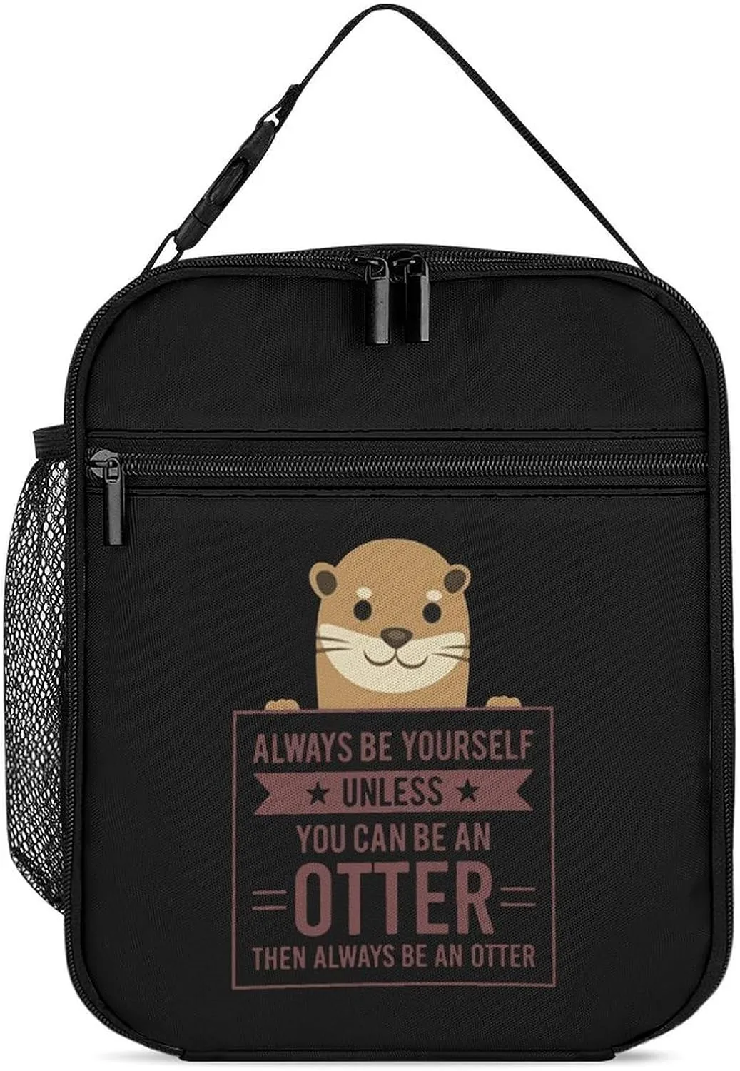 Always Be A Otter Lunch Bag for Men Women Small Reusable Leakproof Insulated Lunch Box Adjustable Handbag
