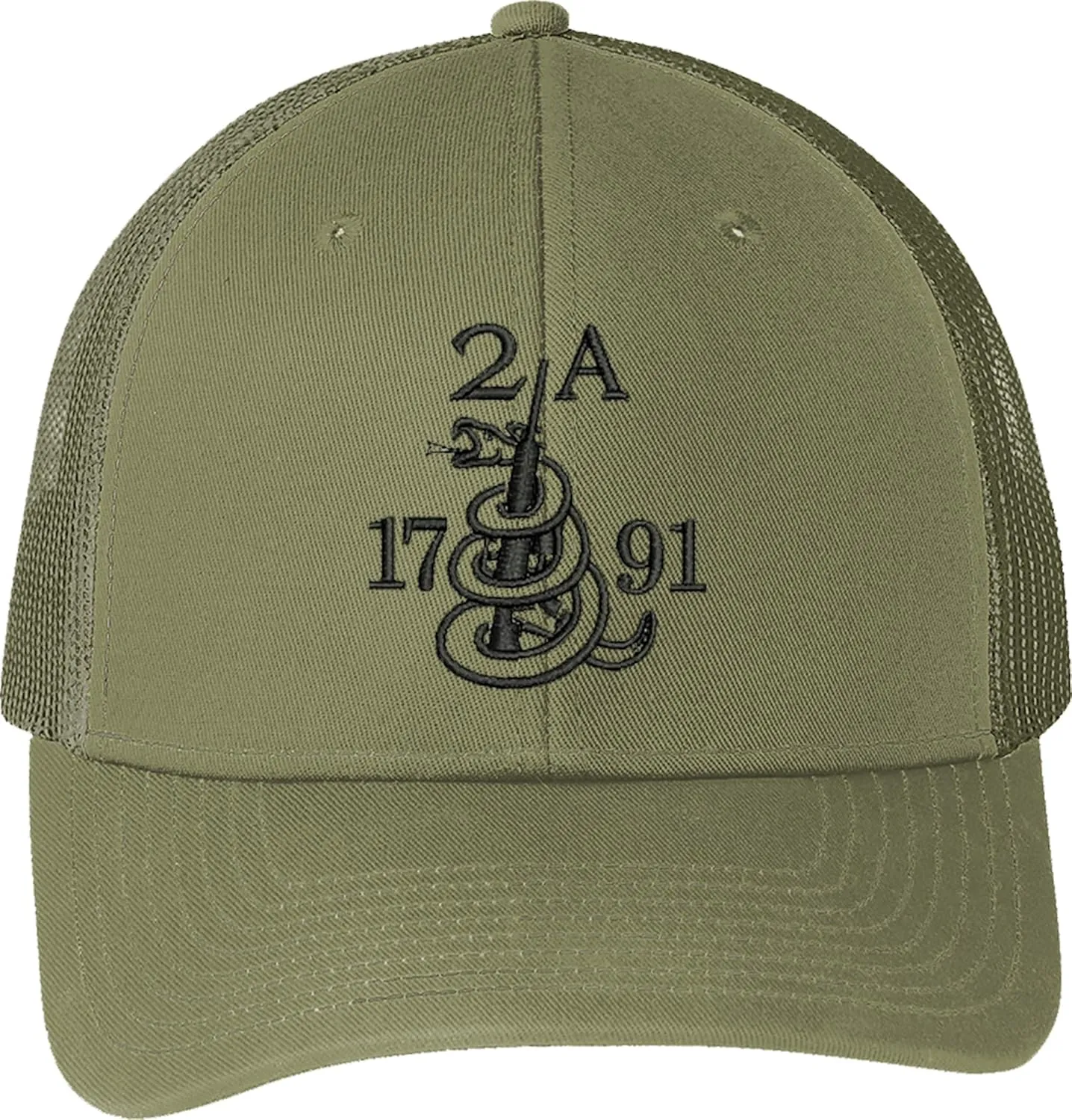 AmazingShirts Gun Snake 2A 1791 AR15 Guns Right Freedom Embroidered One Size Fits All Structured Hats