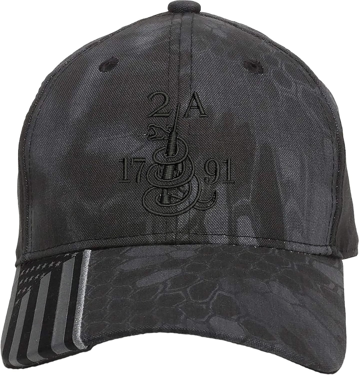 AmazingShirts Gun Snake 2A 1791 AR15 Guns Right Freedom Embroidered One Size Fits All Structured Hats