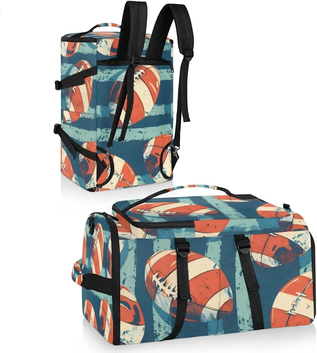 American Football Travel Backpack Carry On Flight Approved for Men Women, Lightweight Large Luggage Weekender Casual Daypack Backpacks Duffle Bags for Traveling Airplane