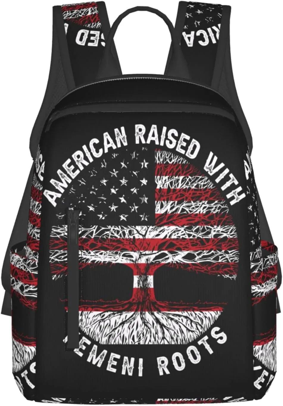 American Yemen Flag Yemeni Roots Casual Laptop Backpack Travel Rucksack Sports Daypack Adjustable Strap Bags with Multi-Pockets for Working Running Camping