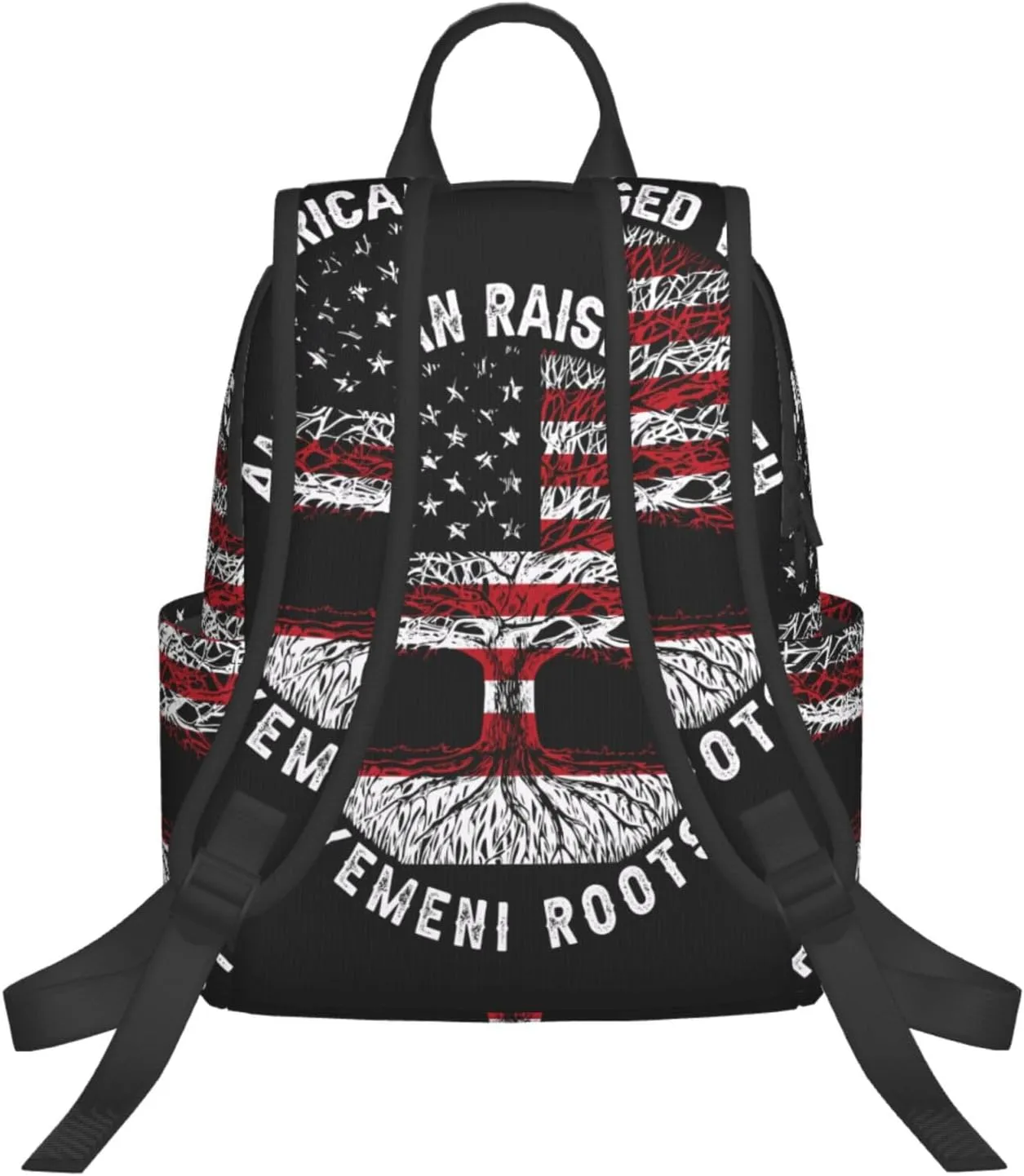 American Yemen Flag Yemeni Roots Casual Laptop Backpack Travel Rucksack Sports Daypack Adjustable Strap Bags with Multi-Pockets for Working Running Camping