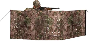 Ameristep 4-Spur Ground 3D Leafy Die-Cut Camo Ultra-Compact Easy-Setup Three-Panel Low-Noise Run-and-Gun 2-Person Hunting Blind