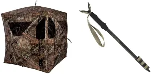 Ameristep Brickhouse 3-Person Easy Set-Up Low-Noise Hunting Camouflage Ground Blind, Mossy Oak Break Up Country