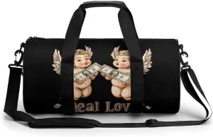 An-gels Dollar Bill Gym Bag Travel Duffel Bag Lightweight Carry On Weekender Bag Tote Bags for Women Men