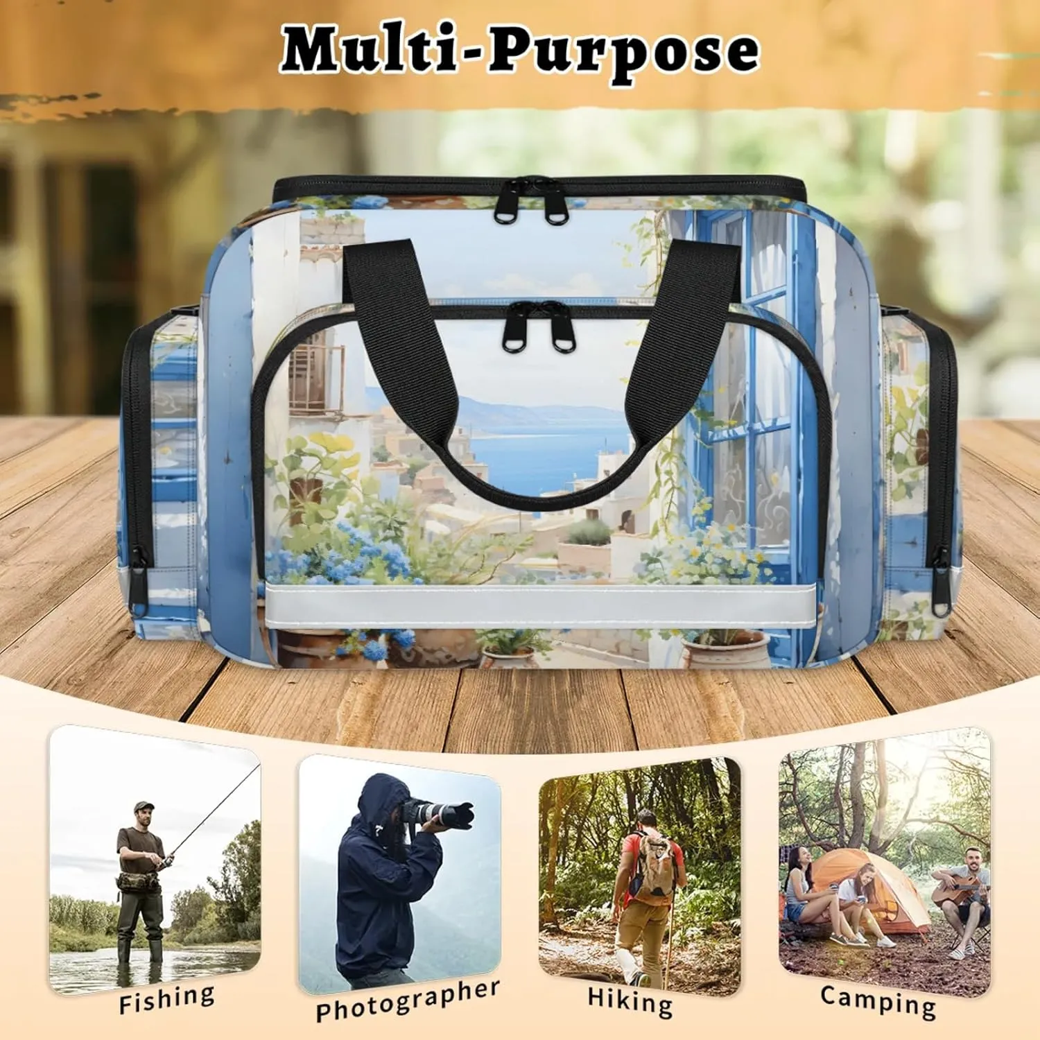 Anti-Scratch Duffle Bag for Travel 25x17.7x11.2 Inch - Waterproof Duffel Bag for Camping Fitness, Durable EMS Gear for First Responders Beautiful Windowsill