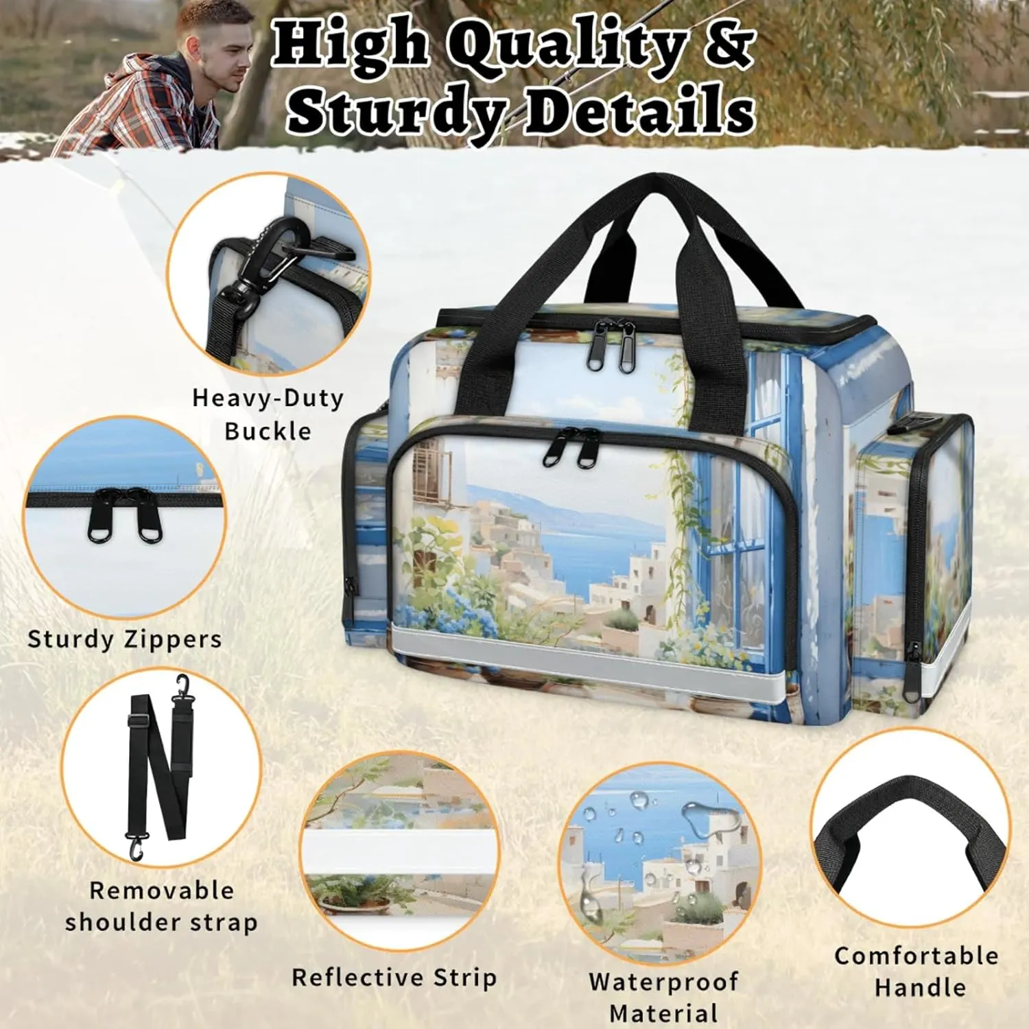 Anti-Scratch Duffle Bag for Travel 25x17.7x11.2 Inch - Waterproof Duffel Bag for Camping Fitness, Durable EMS Gear for First Responders Beautiful Windowsill