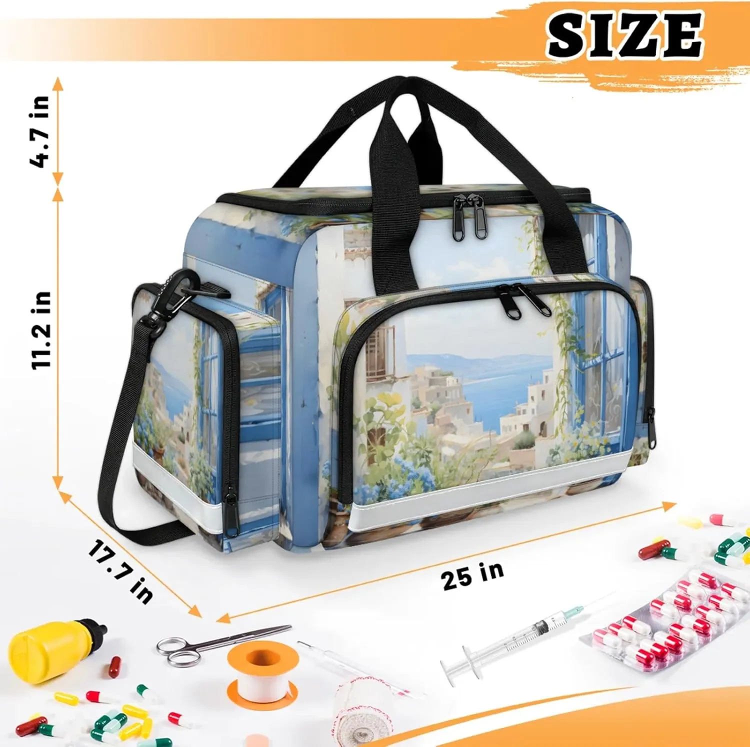 Anti-Scratch Duffle Bag for Travel 25x17.7x11.2 Inch - Waterproof Duffel Bag for Camping Fitness, Durable EMS Gear for First Responders Beautiful Windowsill