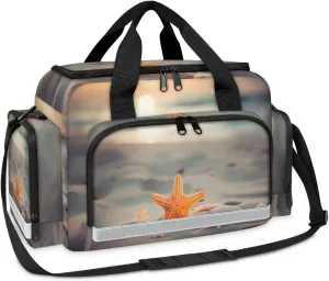 Anti-Scratch Duffle Bag for Travel 25x17.7x11.2 Inch - Waterproof Duffel Bag for Camping Fitness, Durable EMS Gear for First Responders Sandy Beach Starfish
