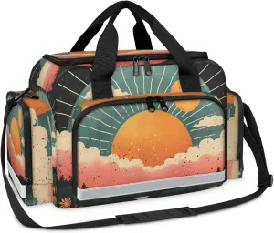 Anti-Scratch Duffle Bag for Travel 25x17.7x11.2 Inch - Waterproof Duffel Bag for Camping Fitness, Durable EMS Gear for First Responders Sunrise Print