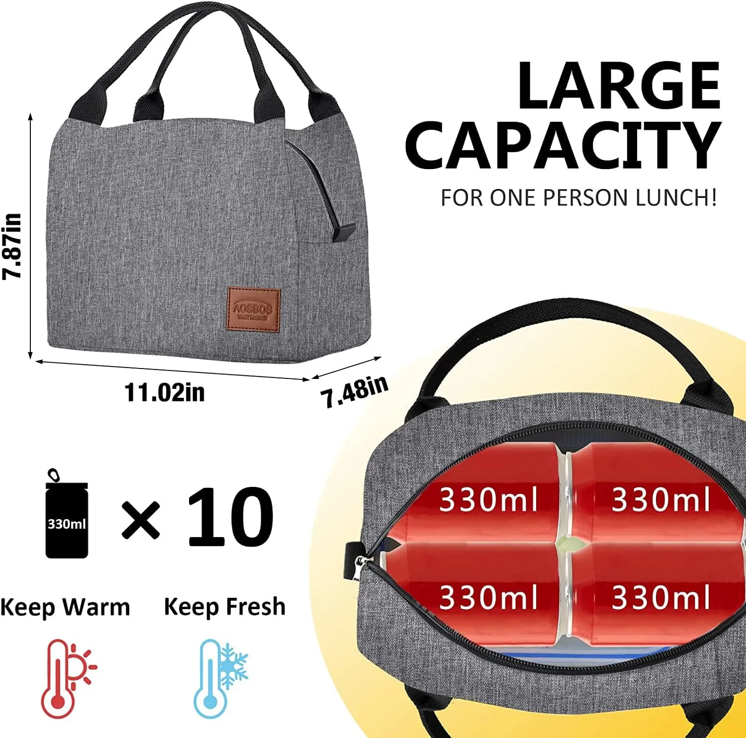 Aosbos Insulated Lunch Bags for WomenLunch Box for Women Meal Prep Container Lunchbox Cooler Bag for Work Lunch Bags for Adult Lunch Box Lunch Tote Lunchboxes