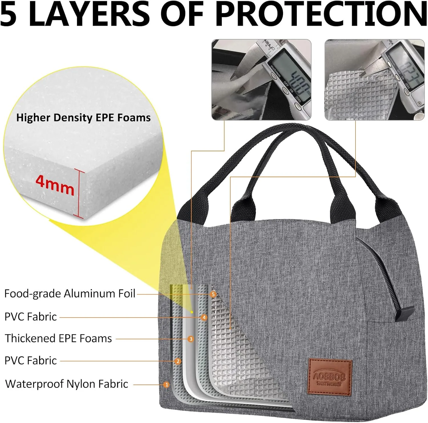 Aosbos Insulated Lunch Bags for WomenLunch Box for Women Meal Prep Container Lunchbox Cooler Bag for Work Lunch Bags for Adult Lunch Box Lunch Tote Lunchboxes