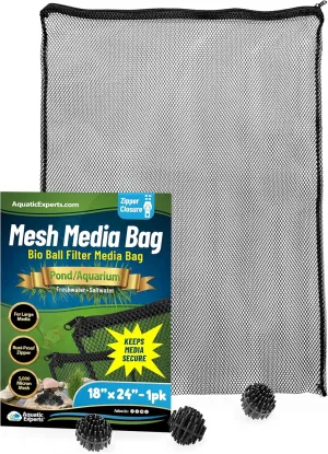 Aquatic Experts Mesh Bags for Bio Ball Filter Media - Perfect for Aquarium and Pond Filtration, 18" x 24" (1 Pack)