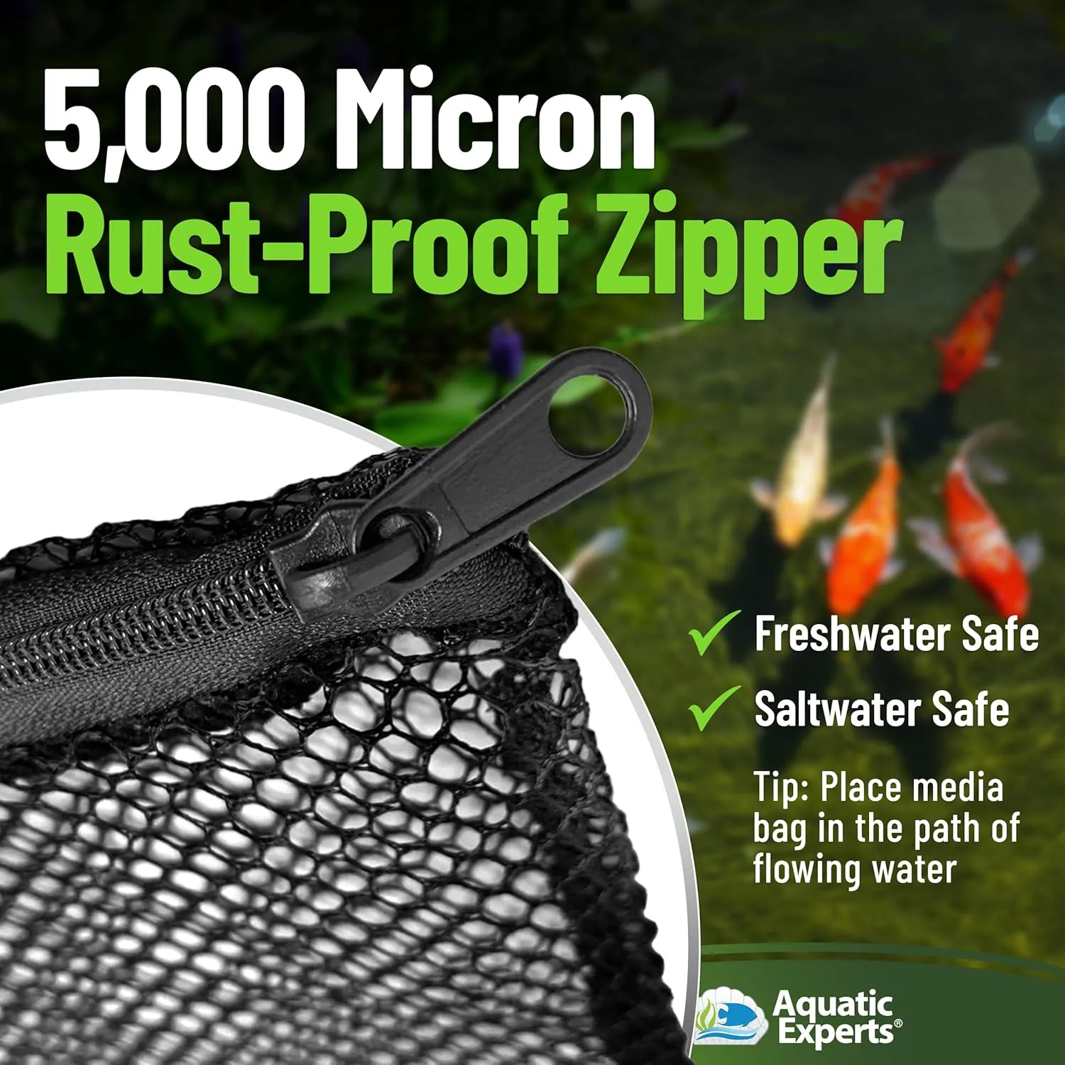 Aquatic Experts Mesh Bags for Bio Ball Filter Media - Perfect for Aquarium and Pond Filtration, (2 Pack 7 inch x 9 inch)