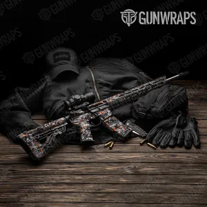 AR-15 Digital Urban Orange Camo Gun Skin Vinyl Wrap