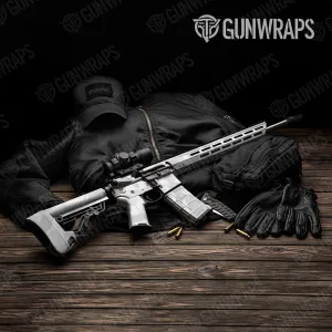 AR-15 Ragged XL Elite White Camo Gun Skin Vinyl Wrap