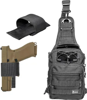 ARC MKII EDC Sling Bag, Shoulder Bag, Gun Holster Included, Concealed Carry, Black