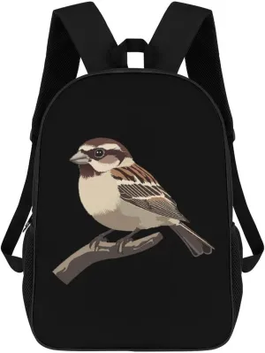 Arctic Sparrow Birds Fashion Backpack 17 Inches Daypack Unisex Laptop Bag for Travel Business Work