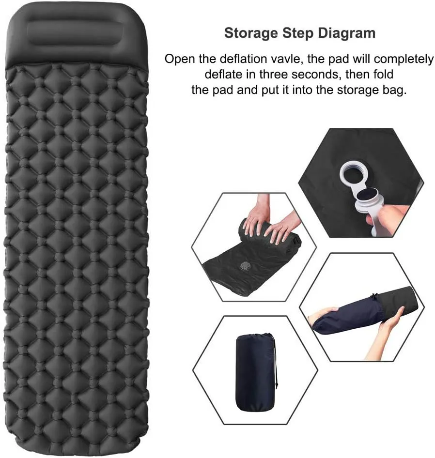 Army Green Foldable Camping Air Mattress Inflatable Sleeping Pad Air Mattress Cushion Sofa Bed for Great Outdoors