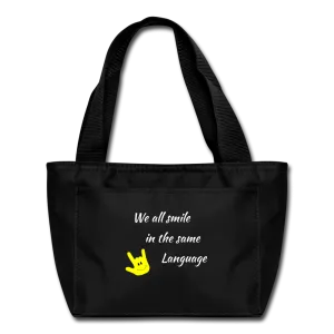 ASL Bag "Everyone Smiles" Sign Language Tote Lunch Bag