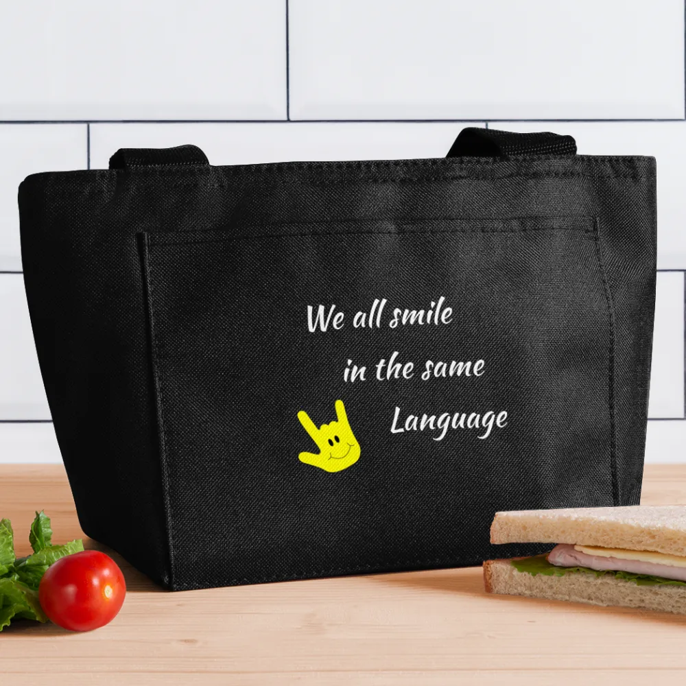 ASL Bag "Everyone Smiles" Sign Language Tote Lunch Bag