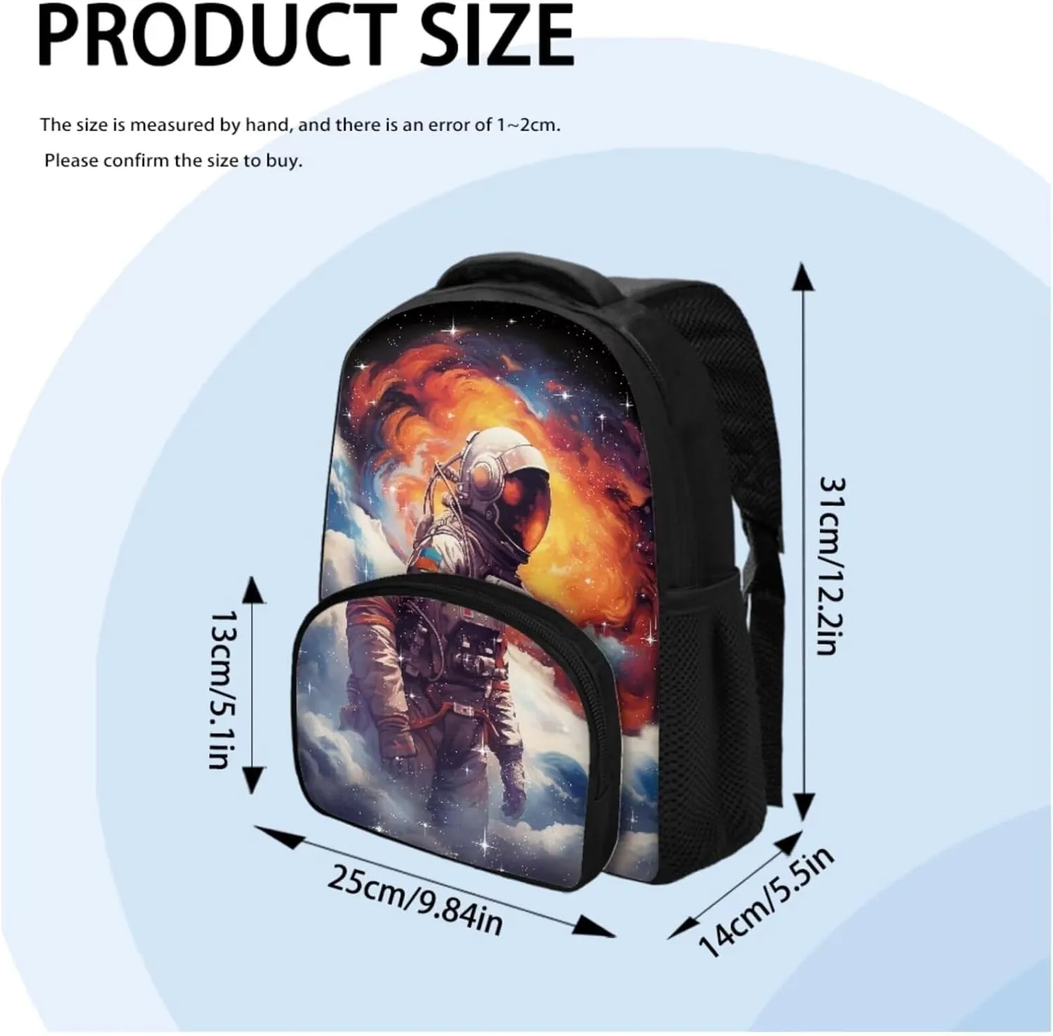 Astronaut Backpack School Bag for Kids Boys 12 Inch School Backpack and Lunch Box Pencil Case Penbag 3 Pieces Set Kids Toddler Preschool Elementary School Bookbag Daypack Rucksack