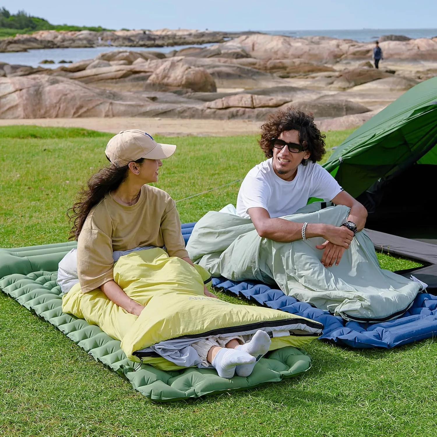 ATEPA Ultralight Sleeping Bag, Warm Weather Compact Packable Synthetic Waterproof Sleeping Bags for Adults with Stuff Sack for Backpacking, Hiking, Camping