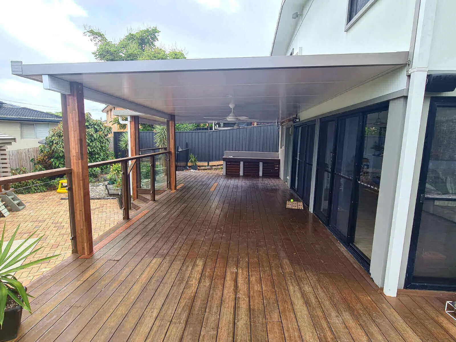 Attached Insulated Patio/Carport Masonry/Brick/Concrete Wall 12 x 7.0m